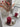 "Rotes Glitzern" - Sternkerze